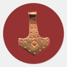 Pegatina Redonda Pegatinas redondos de gran tamaño de color rojo To