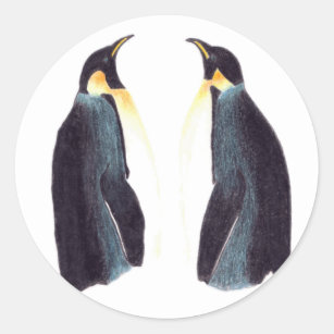 Pegatina Redonda Pegatinas redondos de los pingüinos de emperador