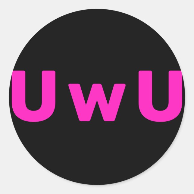 Pegatina Redonda Pegatinas redondos de Personalizados de la UWU (Anverso)