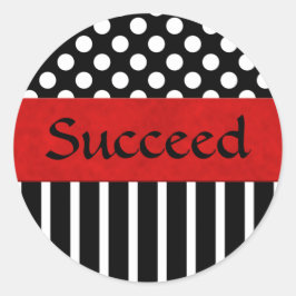 Pegatina Redonda Pegatinas redondos de puntos blancos y negros