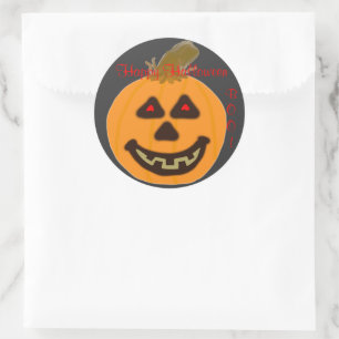 Pegatina Redonda Pegatinas redondos Feliz Calabaza sonriente Hallow