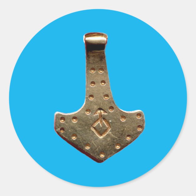 Pegatina Redonda Pegatinas redondos grandes de color azul martillo  (Anverso)