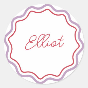 Pegatina Redonda Pegatinas redondos impresos ondulados con onda cur