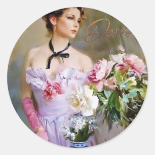 Pegatina Redonda Pegatinas redondos Sweet Lady Classic