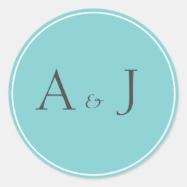 Pegatina Redonda Pegatinas redondos verde azulados sólidos