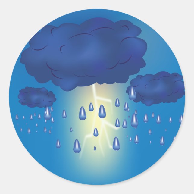 Pegatina Redonda Pegatinas relámpago de tormentas (Anverso)
