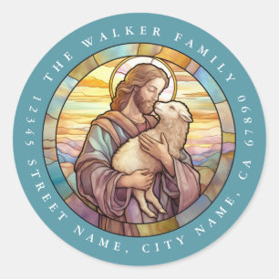 Pegatina Redonda Pegatinas religiosos de la ronda de Jesús