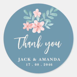 Pegatina Redonda Pegatinas retro de bodas rosadas de juguete