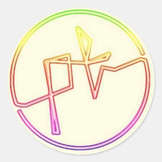 Pegatina Redonda Pegatinas Retro Traumático Parcialmente