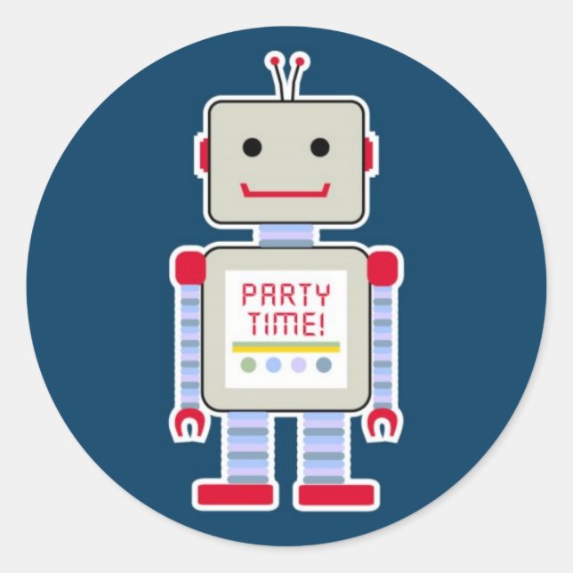 Pegatina Redonda Pegatinas Robot (Anverso)