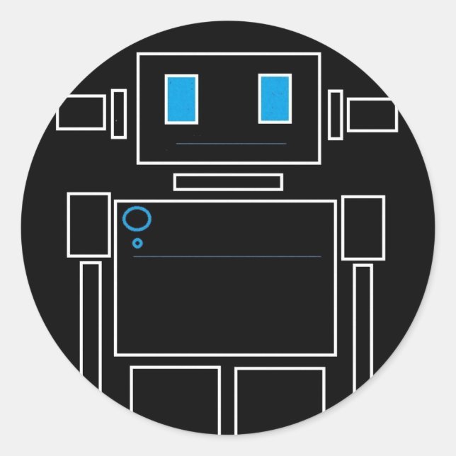 Pegatina Redonda Pegatinas Robot (Anverso)