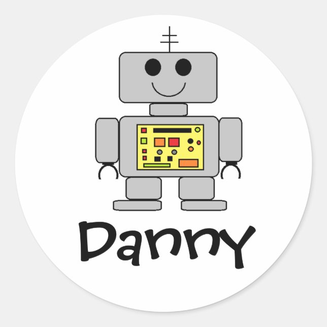 Pegatina Redonda Pegatinas "Robot" personalizados (Anverso)
