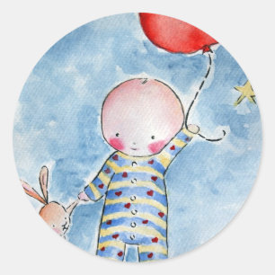 Pegatina Redonda Pegatinas rojos de Baloon