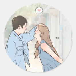 Pegatina Redonda Pegatinas románticos de amor de pareja - Envoltura