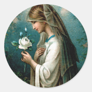 Pegatina Redonda Pegatinas: Rosa místico