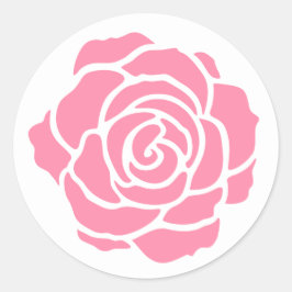 Pegatina Redonda Pegatinas Rosa Rosa