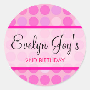 Pegatina Redonda Pegatinas rosados de Polkadot / Etiquetas favorita