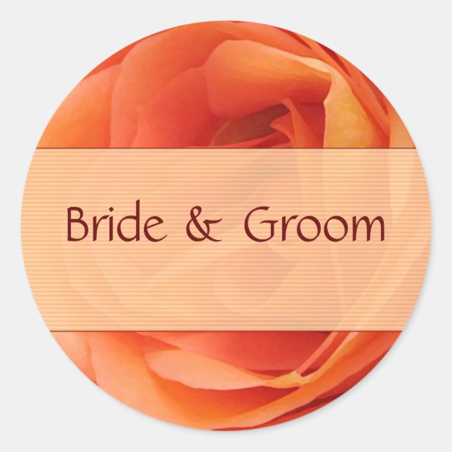 Pegatina Redonda Pegatinas Rosas naranjas (Anverso)