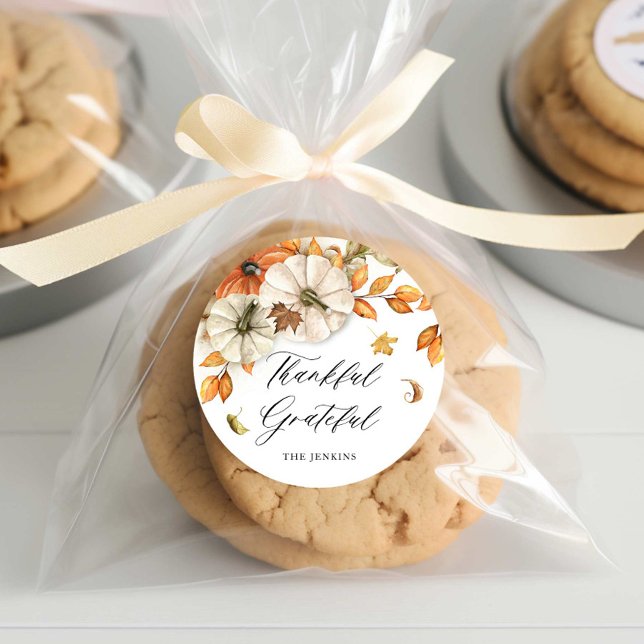 Pegatina Redonda Pegatinas Rústicos de Acción de Gracias (Rustic thanksgiving round sticker)