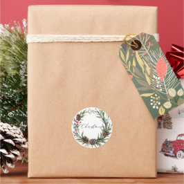 Pegatina Redonda Pegatinas/sellos para sobres de Navidad redondeada