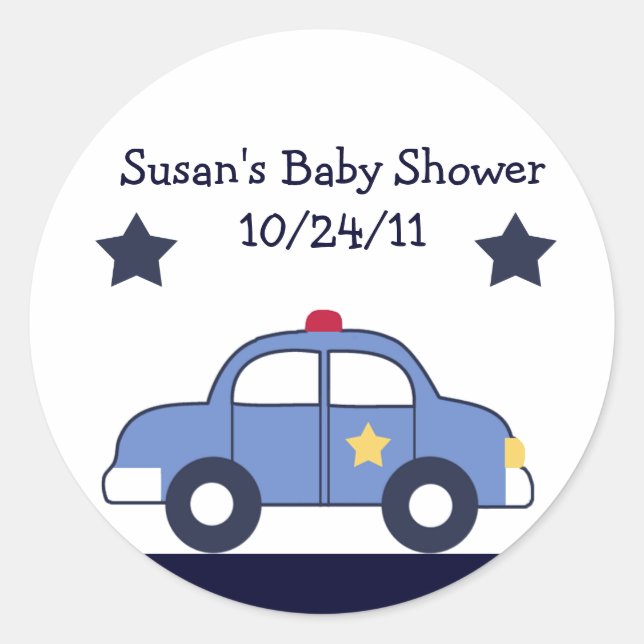 Pegatina Redonda Pegatinas/Sellos para sobres De Vehículos De Polic (Anverso)