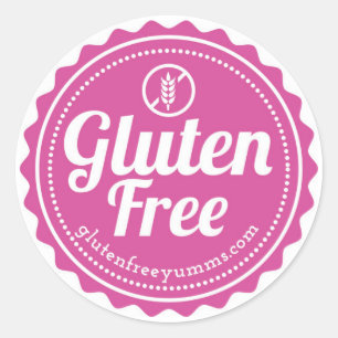 Pegatina Redonda Pegatinas sin gluten — sin gluten con icono