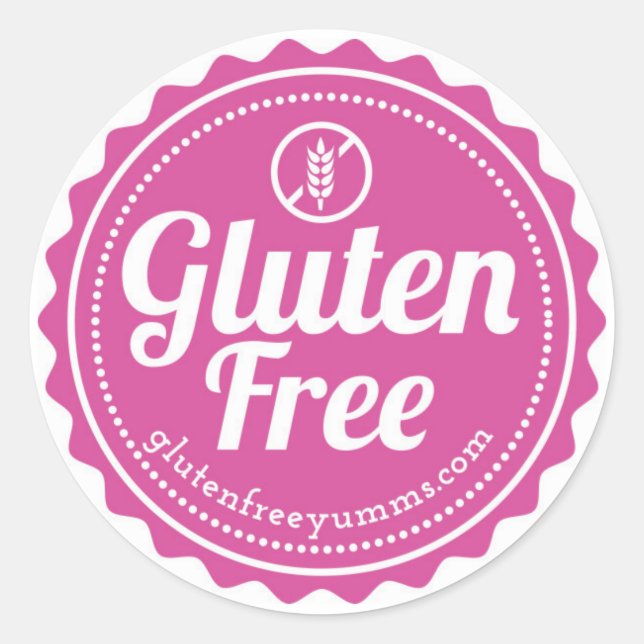 Pegatina Redonda Pegatinas sin gluten — sin gluten con icono (Anverso)