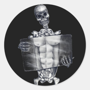 Pegatina Redonda Pegatinas Skeleton Chest Xray