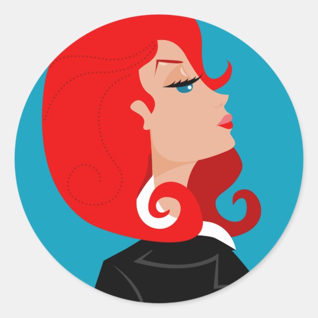 Pegatina Redonda Pegatinas Snooty Lady (Anverso)