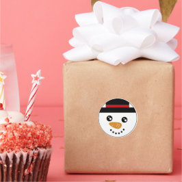 Pegatina Redonda Pegatinas Snowman
