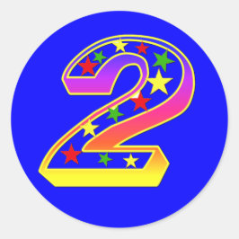 Pegatina Redonda Pegatinas Stars Número 2