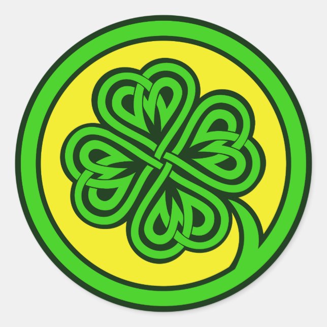 Pegatina Redonda Pegatinas tribales de Shamrock (Anverso)
