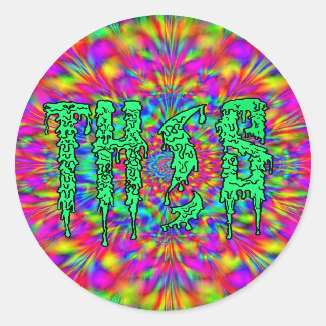Pegatina Redonda PEGATINAS Trippy Con Logo De TH!S Grime (Anverso)
