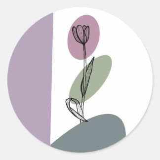 PEGATINA REDONDA PEGATINAS TULIPÁN 