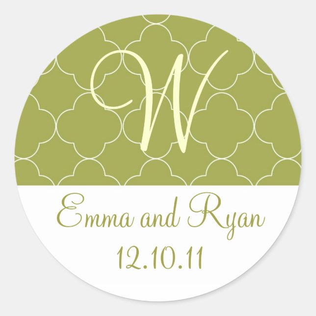 Pegatina Redonda Pegatinas verdes marroquíes personalizados (Anverso)