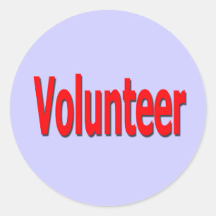 Pegatina Redonda pegatinas voluntarios - morado
