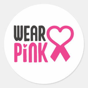 Pegatina Redonda pegatinas "Wear Pink"