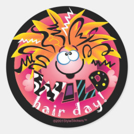 Pegatina Redonda Pegatinas WILD Hair Day StyleStickers™