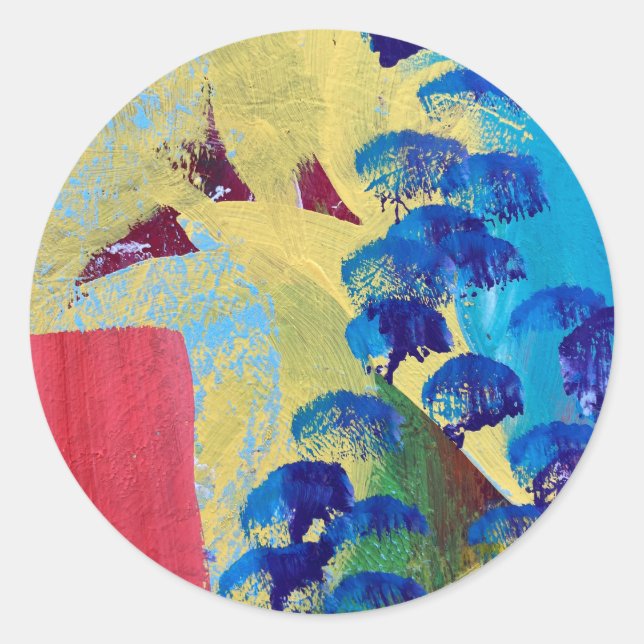 Pegatina Redonda Pegatinas y focas en otro diseño mundial (Anverso)