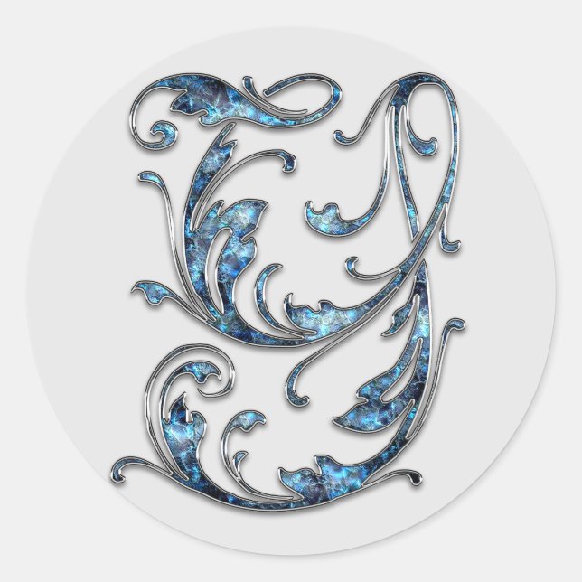 Pegatina Redonda pegatinas Y iniciales de monograma (Anverso)