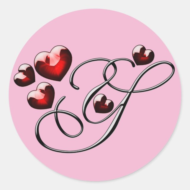 Pegatina Redonda pegatinas Y iniciales de monograma (Anverso)