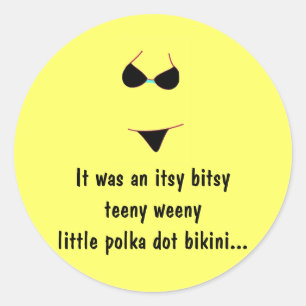 Pegatina Redonda PEGATINAS - Yellow Polka Dot Bikini