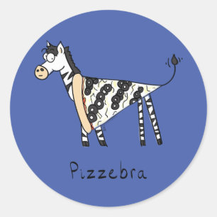 Pegatina Redonda Pegatinas Zebra Pizzebra Pizza