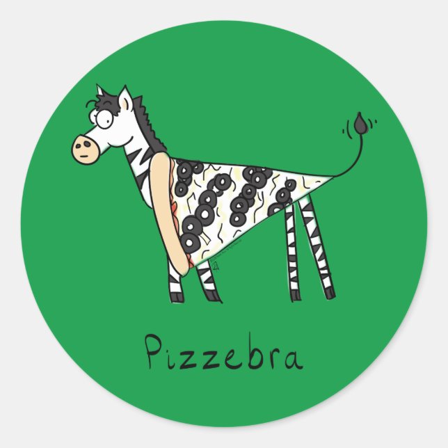 Pegatina Redonda Pegatinas Zebra Pizzebra Pizza (Anverso)