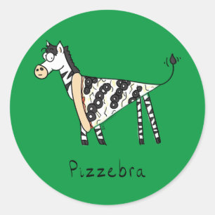 Pegatina Redonda Pegatinas Zebra Pizzebra Pizza