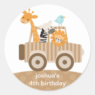 Pegatina Redonda Pegatinas Zoo Safari