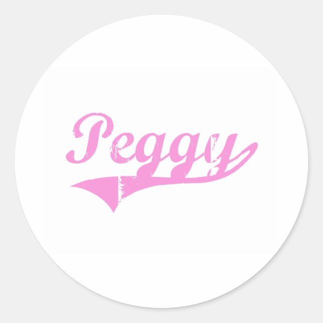 Pegatina Redonda Peggy Classic Style Name (Anverso)