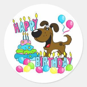 Pegatina Redonda PEGUI Pups Happy Birday - Boots