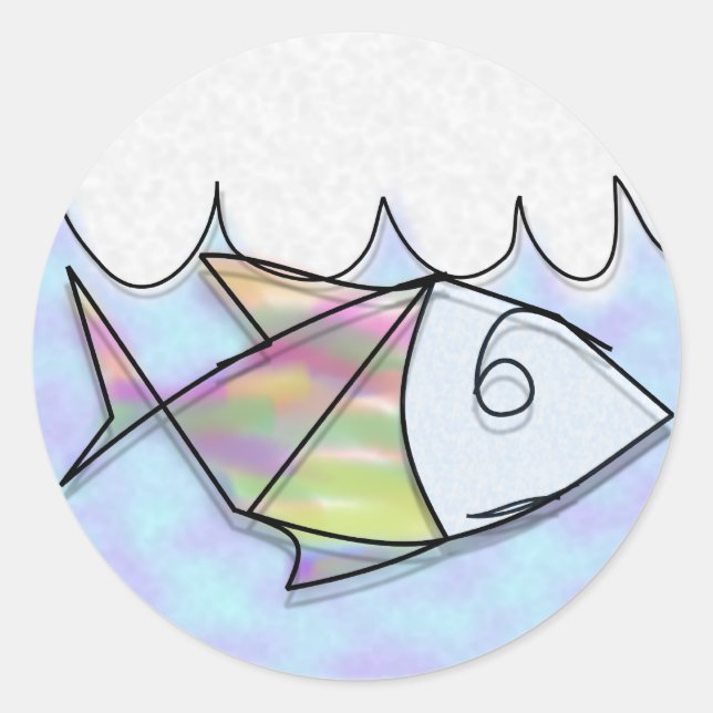 Pegatina Redonda Peixinho de Arame (Anverso)