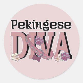 Pegatina Redonda Pekingese DIVA